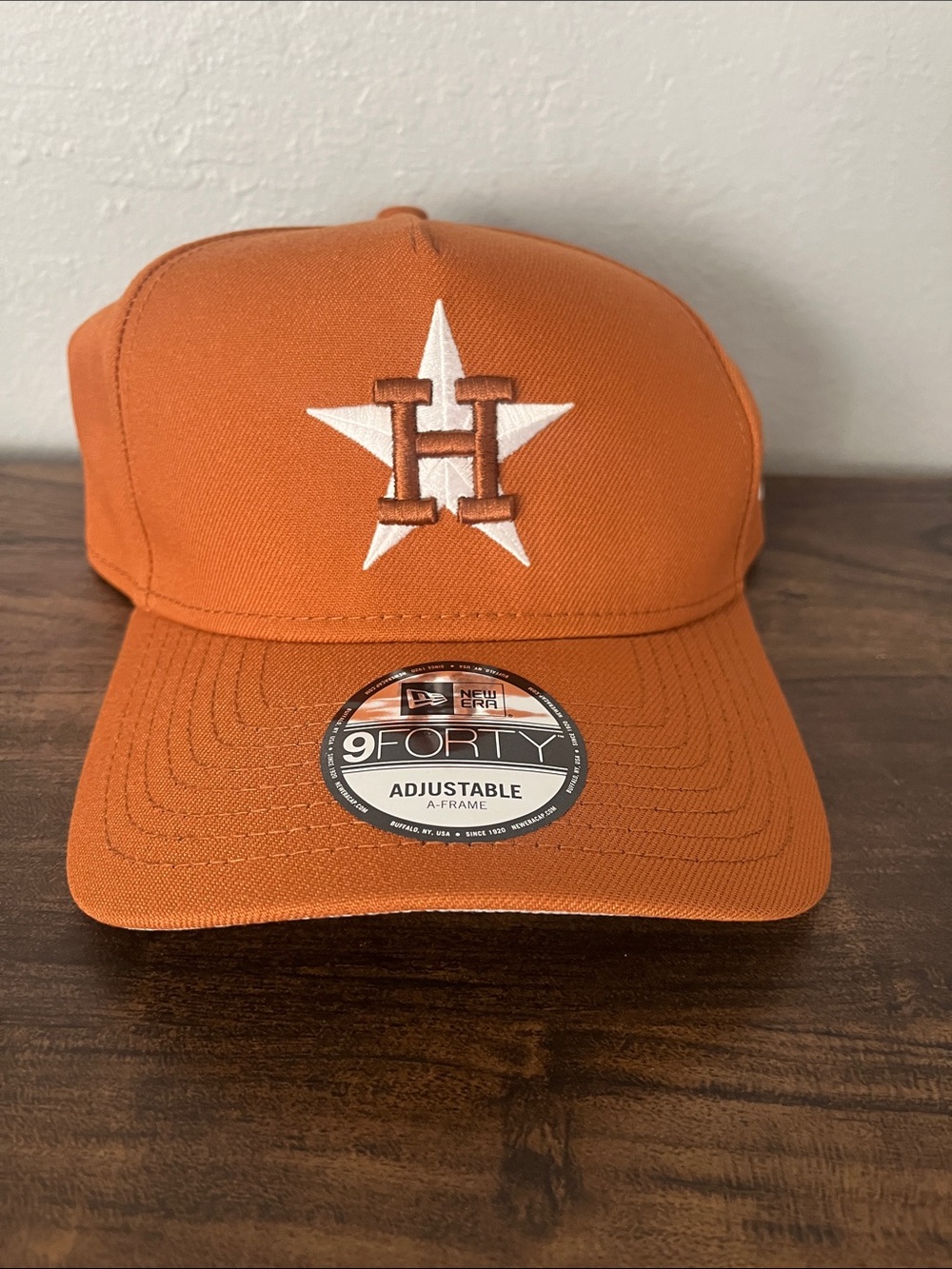 New Era Orange Astros 9FORTY A-Frame Cap with White Star H